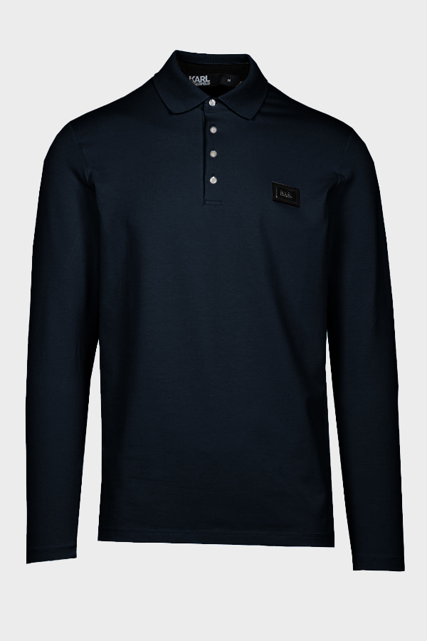LONG SLEEVED POLO T-SHIRT KARL LAGERFELD - 690 BLUE